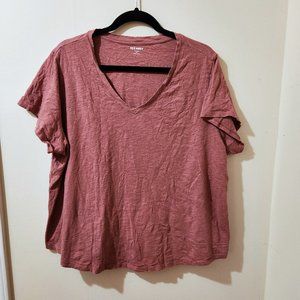 Old Navy - EveryWear Slub-Knit V-Neck T-Shirt - Rosebloom - XXL